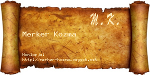 Merker Kozma névjegykártya